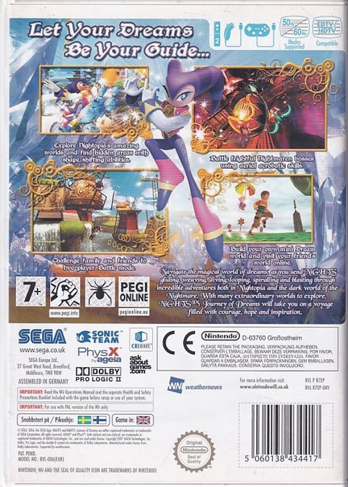Nights Journey of Dreams - Wii (B Grade) (Genbrug)